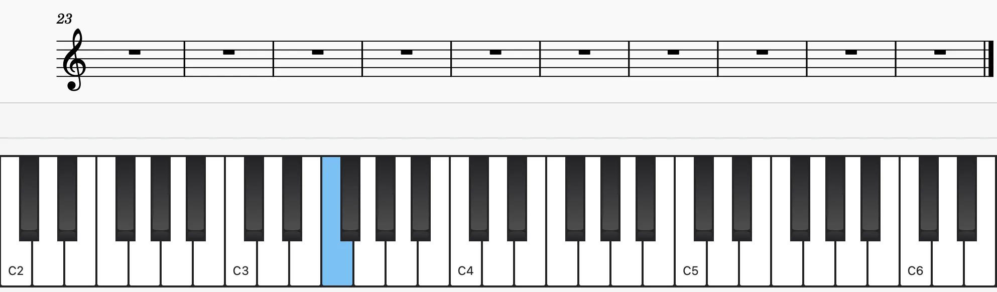 Entering notes with a virtual piano keyboard