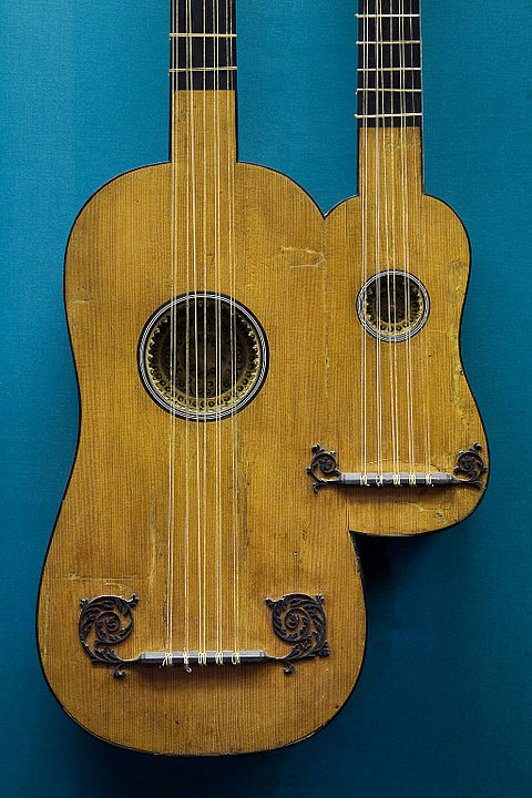 Double-necked 17th Century guitar